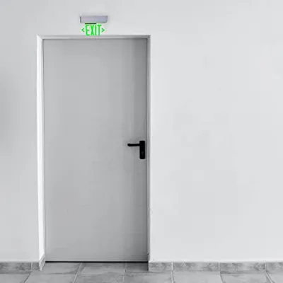 Señal de salida de emergencia LED, con panel ABS/acrílico de borde iluminado (5 LED verdes), LE2912