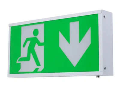 Señal de salida de emergencia LED de una cara con carcasa metálica, LE2914