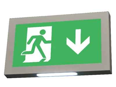Señal de salida de emergencia LED de instalación múltiple con carcasa plástica, LE2915