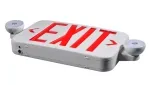 Señal de salida de emergencia LED compacta combinada con luz de emergencia (letras verdes/rojas), JLECE2GW/JLECE2RW